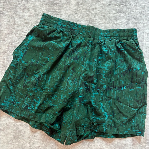 Outdoor Voices Pants - Outdoor Voices Teal Patterned Women's Athletic Shorts